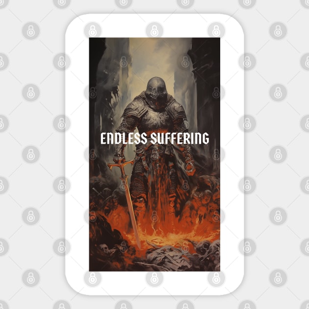 ENDLESS SUFFERING - DARK FANTASY ART STYLE Sticker by Vista Threads Co